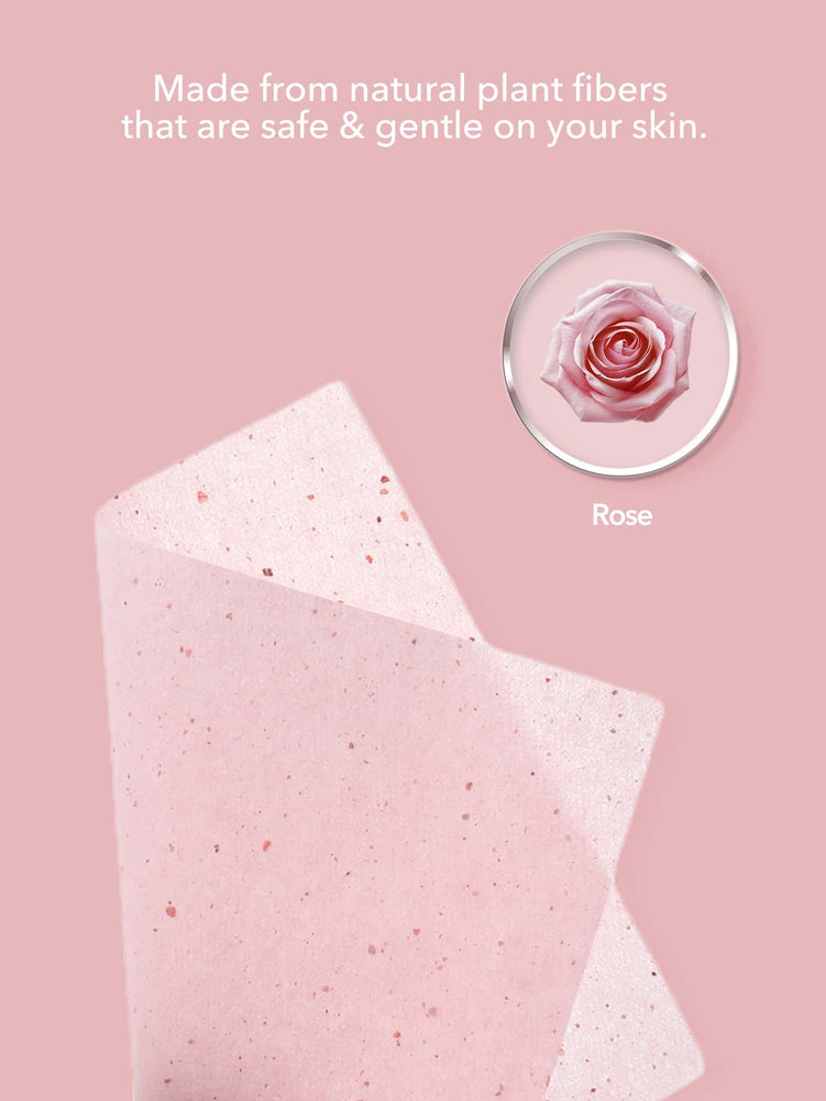 Mattifying Blot Papers With Puff and Mirror 50pcs-Rose