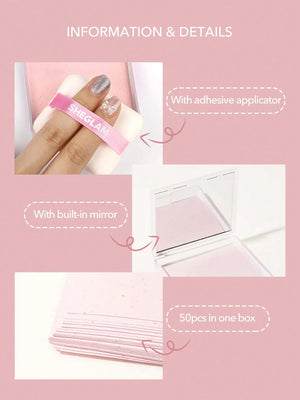 Mattifying Blot Papers With Puff and Mirror 50pcs-Rose