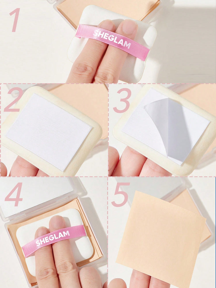 Mattifying Blot Papers With Puff and Mirror 50pcs-Rose