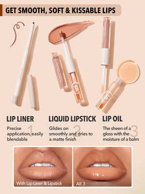 Soft 90's Glam Lipliner i Lip Duo Set-Pouty Nude Lip Set