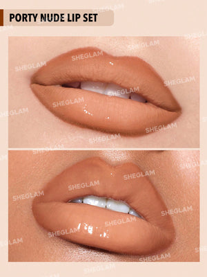 Delineador de lábios Glam suave dos anos 90 e conjunto de lábios Lip Duo-Pouty Nude Lip Set