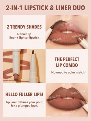 Glam 101 Huulipuna & Liner Duo-Deep Caramel