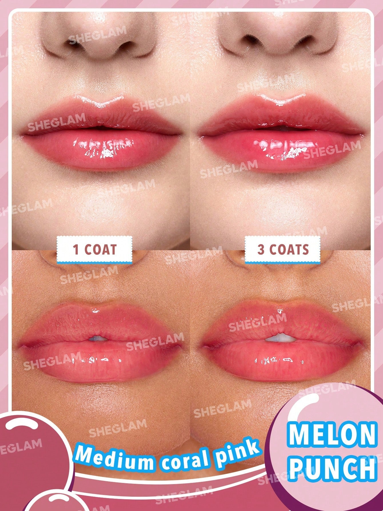 Hello Kitty｜SHEGLAM Poolside Perfection Lip Glaze-Melon Punch