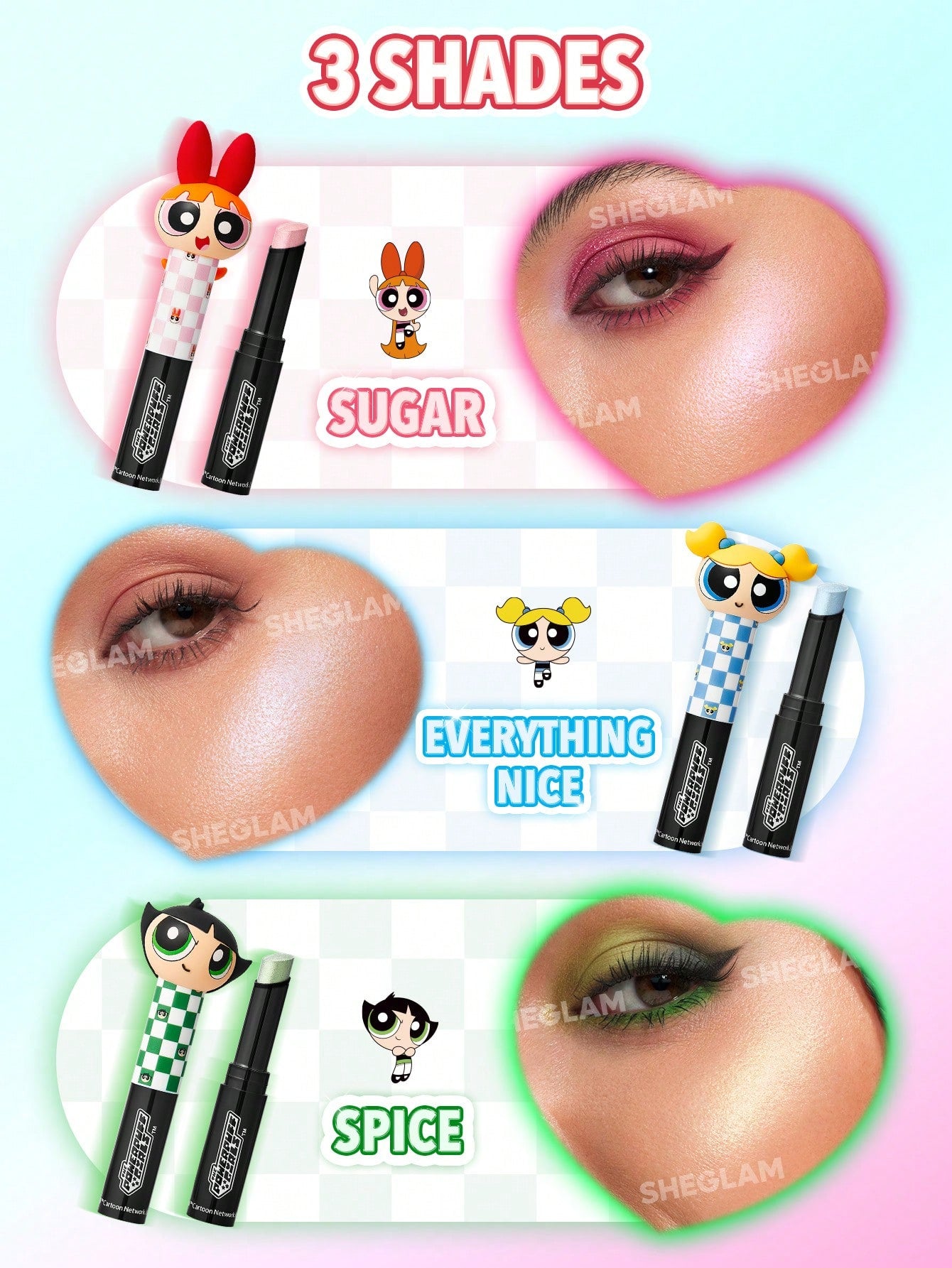 The Powerpuff Girls X SHEGLAM Power-Noia Shimmer Stick-Everything Nice