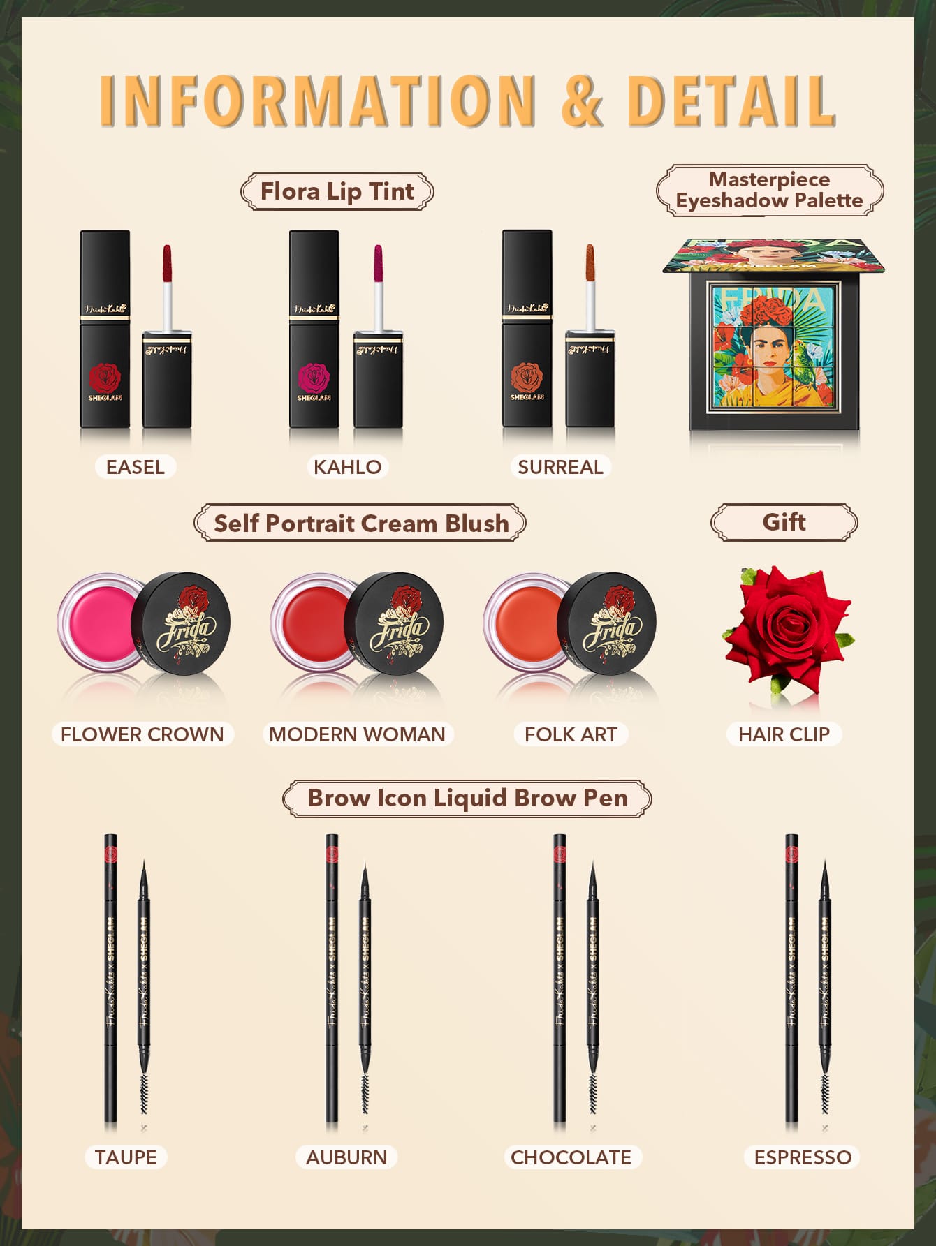 Frida Kahlo X SHEGLAM X Frida Kahlo Collection Beauty Makeup Set